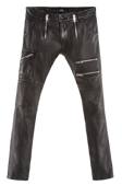 DIESEL Pantaloni in pelle con zip metalliche, 570 euro